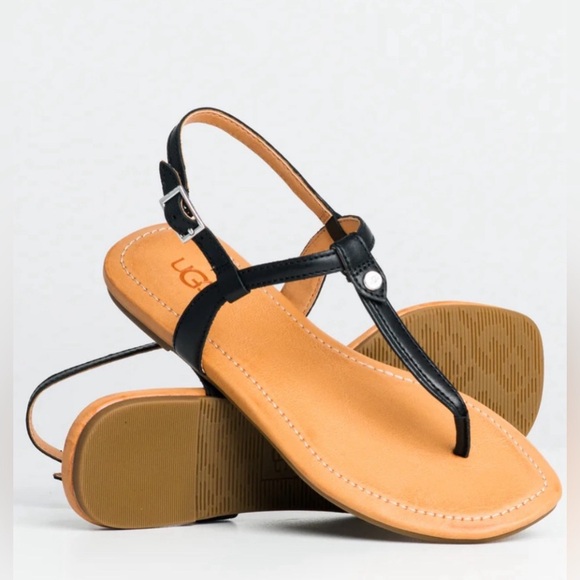✨🎁🎁UGG Women's Black Sandals Size 10✨ Ugg Madeena Thong Sandals - Picture 3 of 7